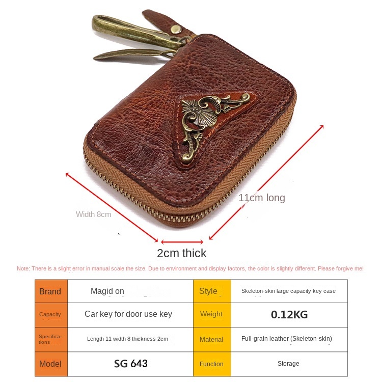 Mới Vỏ Da Denim Đựng Chìa Khóa Phong Cách Retro Phương Tây Ốp