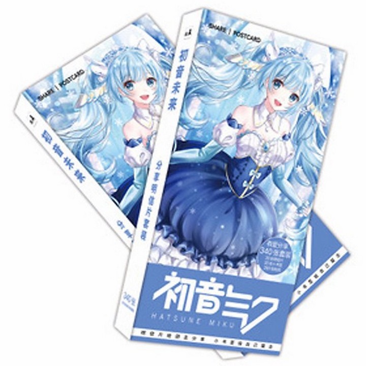 Postcard Miku Hatsune mẫu 3 hộp ảnh bộ ảnh có ảnh dán sticker lomo bưu thiếp