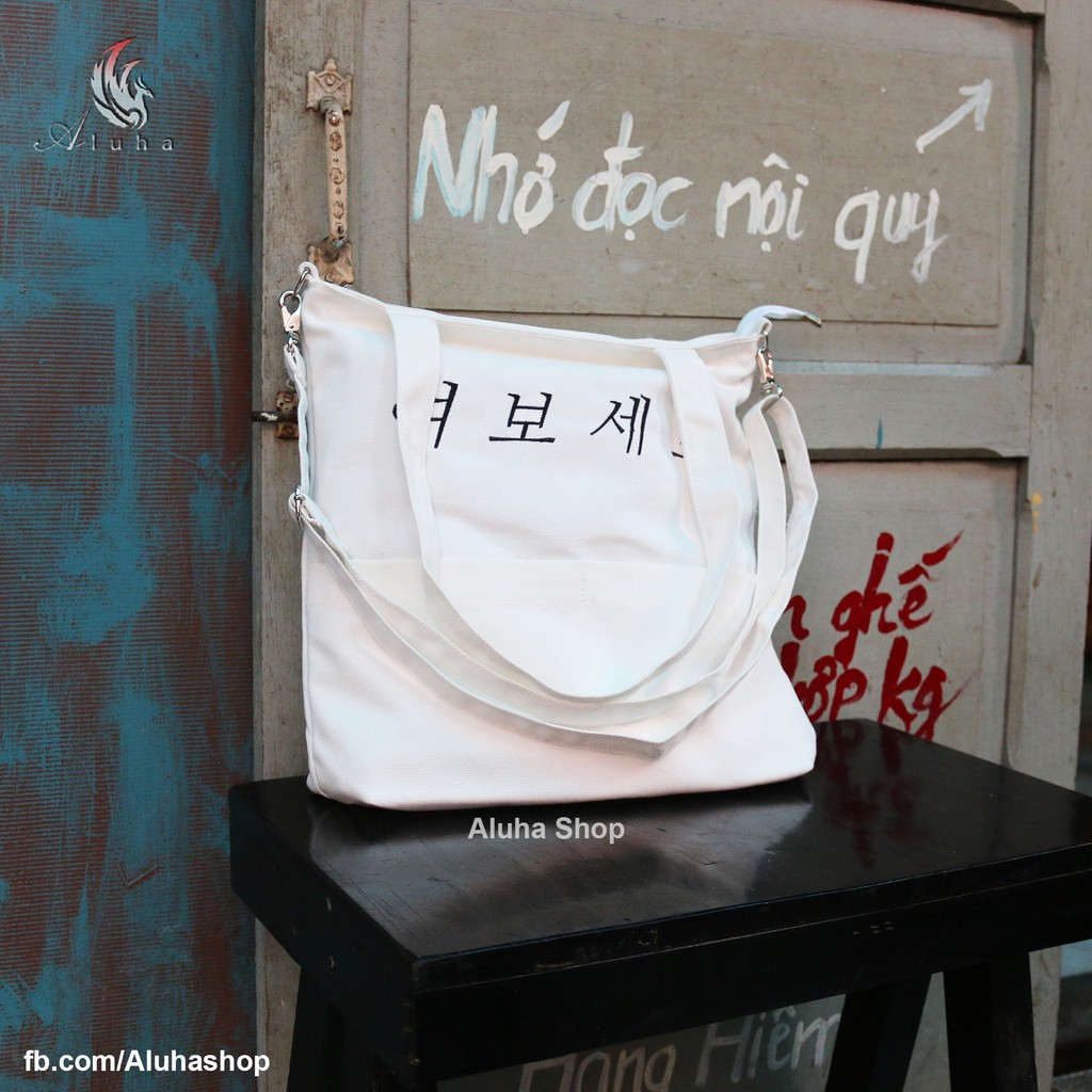 Túi Tote vải Canvas nữ cá tính cute Hàn quốc - TCC - Aluha