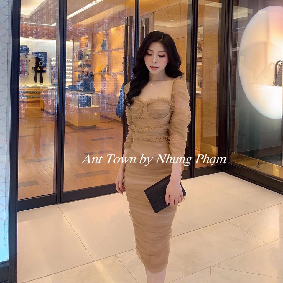 Đầm trễ vai cúp ngực