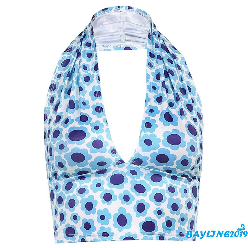 Áo Lửng Hai Dây Họa Tiết Hoa Quyến Rũ Dành Cho Nữ