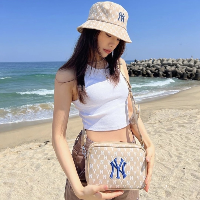 Full MLB Monogram Beige Và Xanh Navy Full Tag