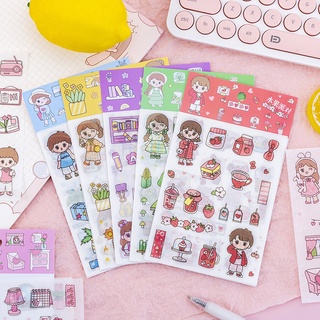 1 bộ sticker hoạt hình dán trang trí nhật ký