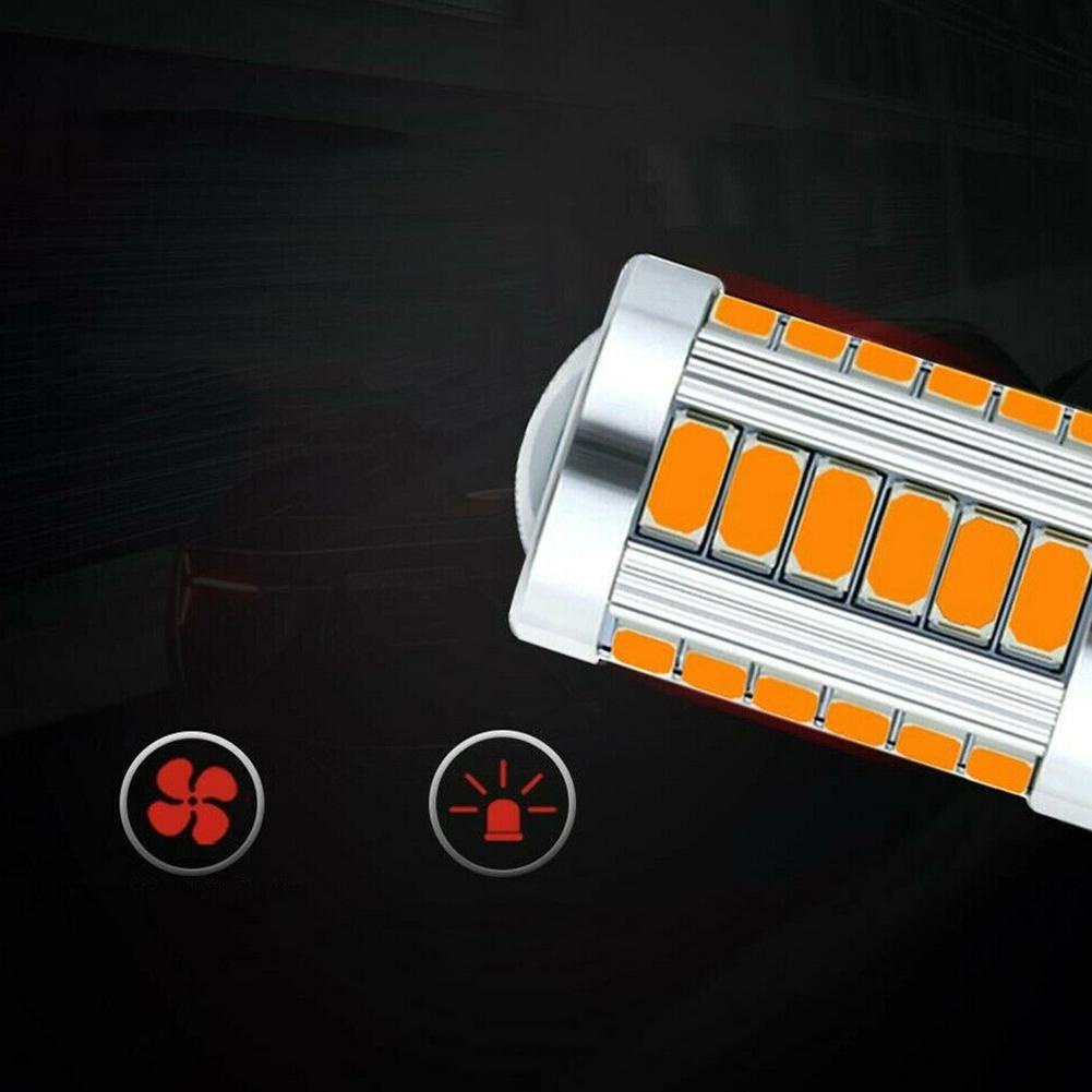 1 Bóng Đèn LED Phanh 1156 BAU15S PY21W 33 SMD 5730 LED T1H3 Amber J3U2 P1L4 Mới