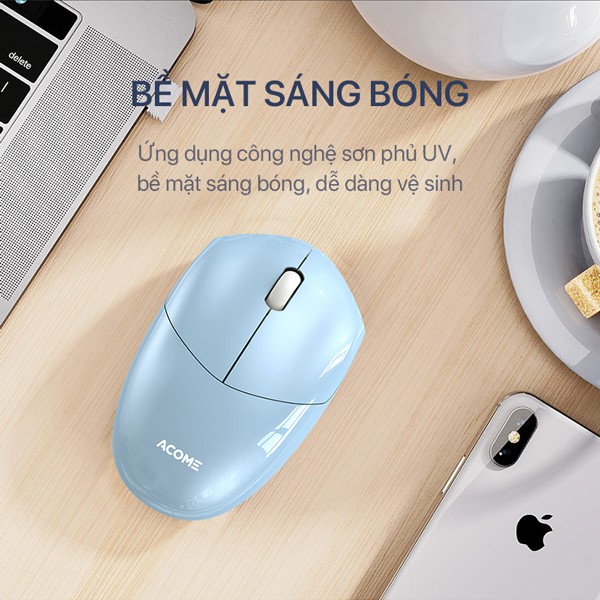 Chuột Máy Tính Không Dây Tĩnh Âm Không Gây Ồn Tặng Kèm Pin ACOME AM200 2.4GHz - BẢO HÀNH 12 THÁNG BenZ Store