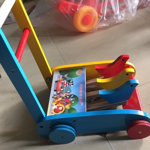 [FREESHIP] Xe Tập Đi Bằng Gỗ 3 Con Gà Cao Cấp Cho Bé Yêu, Xe Gà Tập Đi Bằng Gỗ Hàng Loại 1