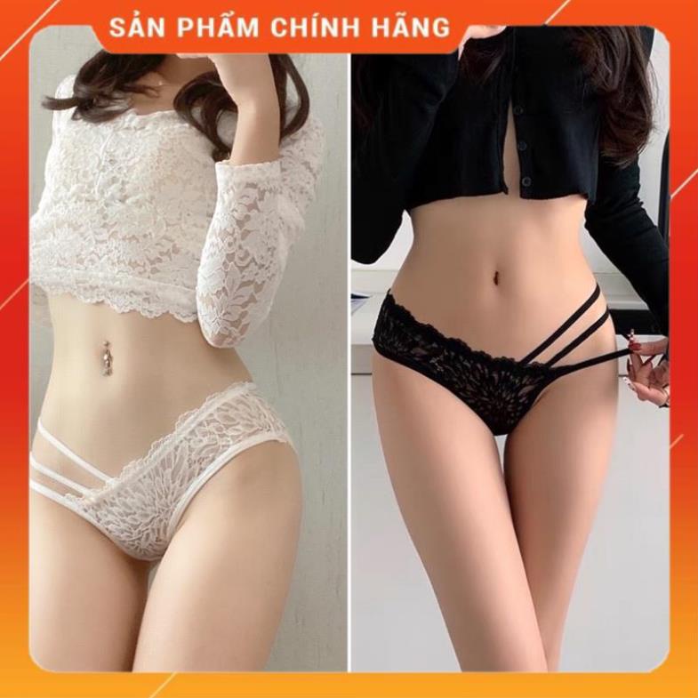 Quần Lót Nữ ❤️Quần Lót Ren Sexy Phối Họa Tiết 3 Dây Hông Gợi Cảm Quyến Rũ 9802