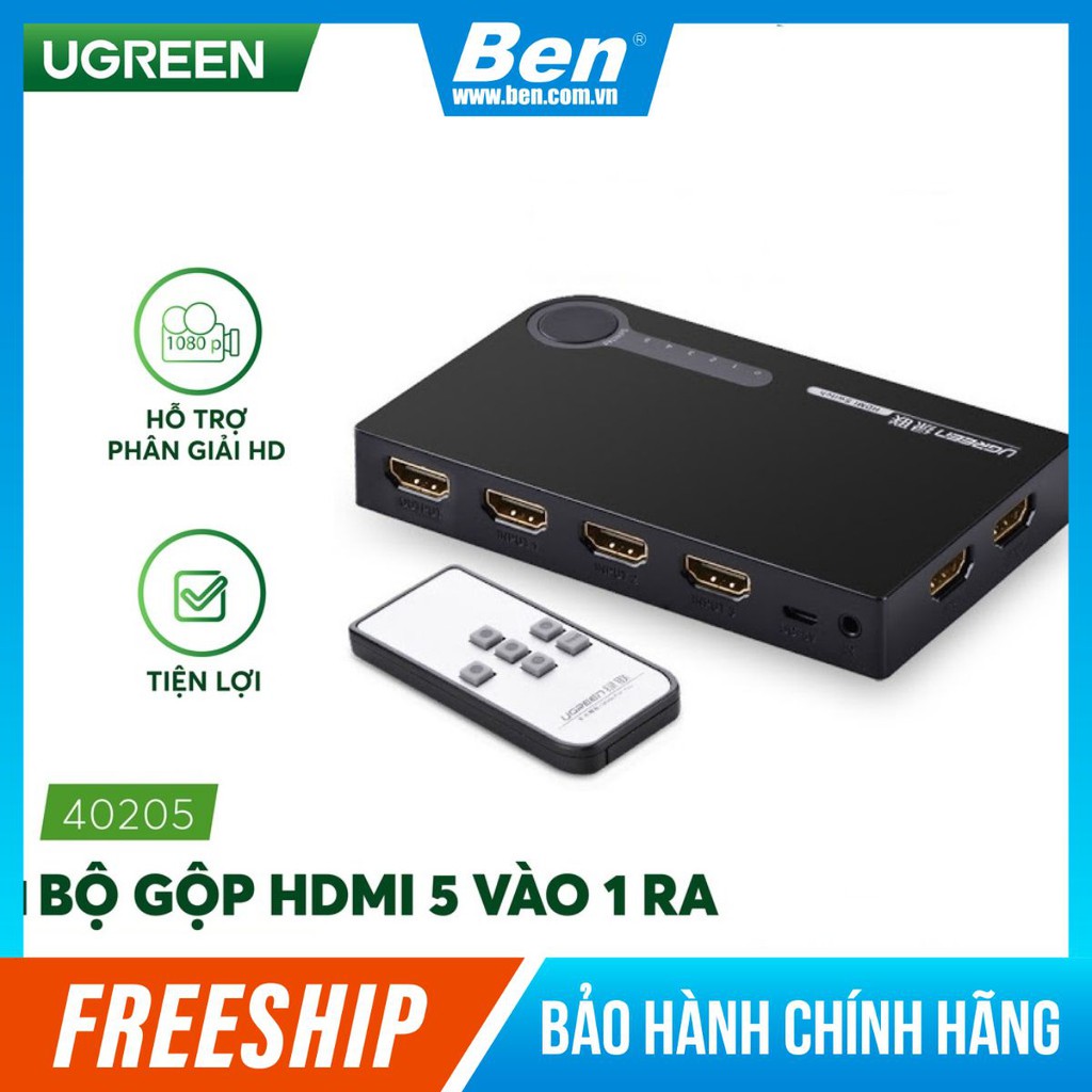 Bộ gộp HDMI 5 vào 1 ra UGREEN 40205