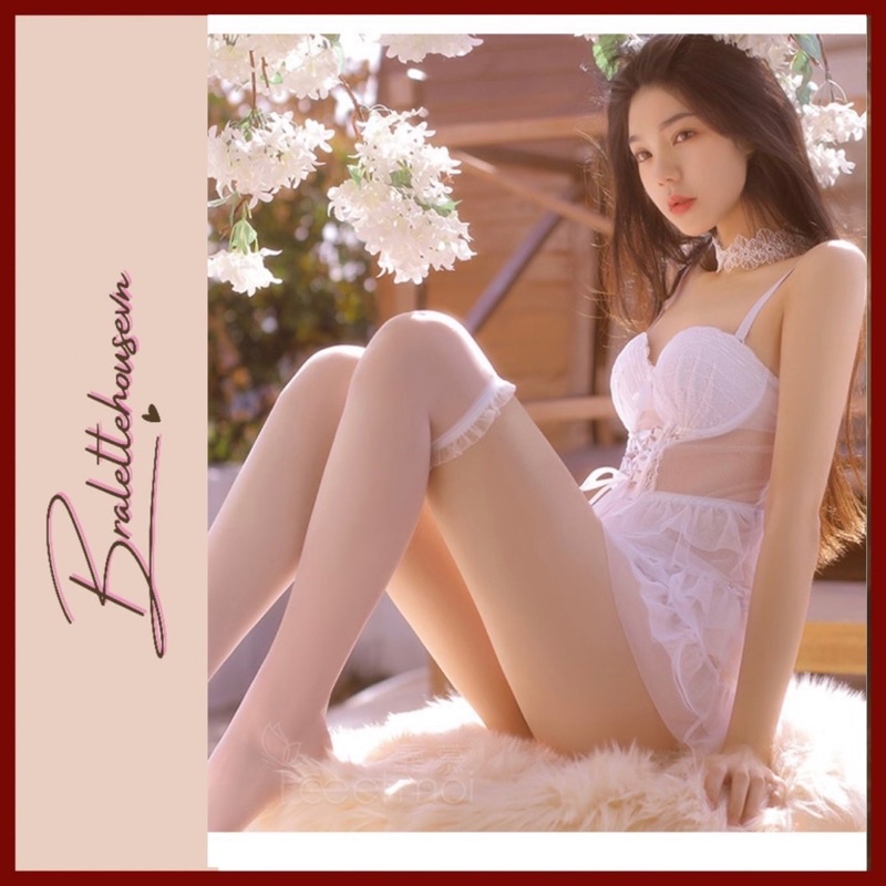 Bộ đồ ngủ nữ có gọng và mút đệm phong cách công chúa Ballet Corset Bralettehousevn