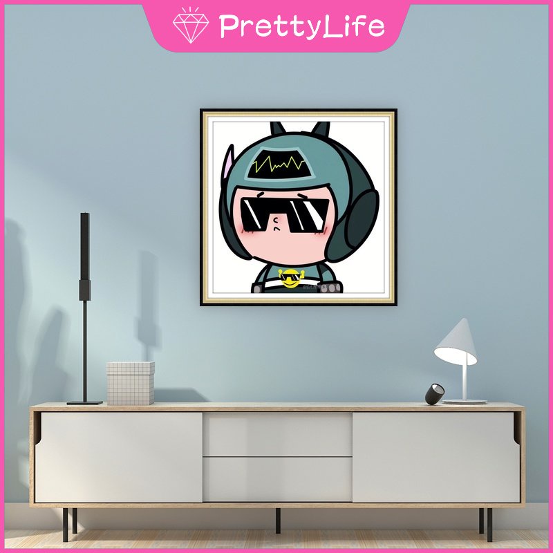 Bộ Tranh Đính Đá 5D Tự Làm 30x30cm / 40x40cm / 50x50cm Hình Siêu Nhân Vui Nhộn Trang Trí Nhà Cửa