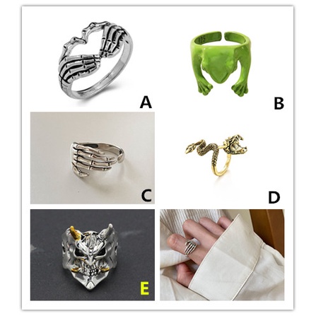 Nhẫn Đeo Ngón Tay Kim Loại Hình Xương Ếch Trái Tim Thời Trang Nữ