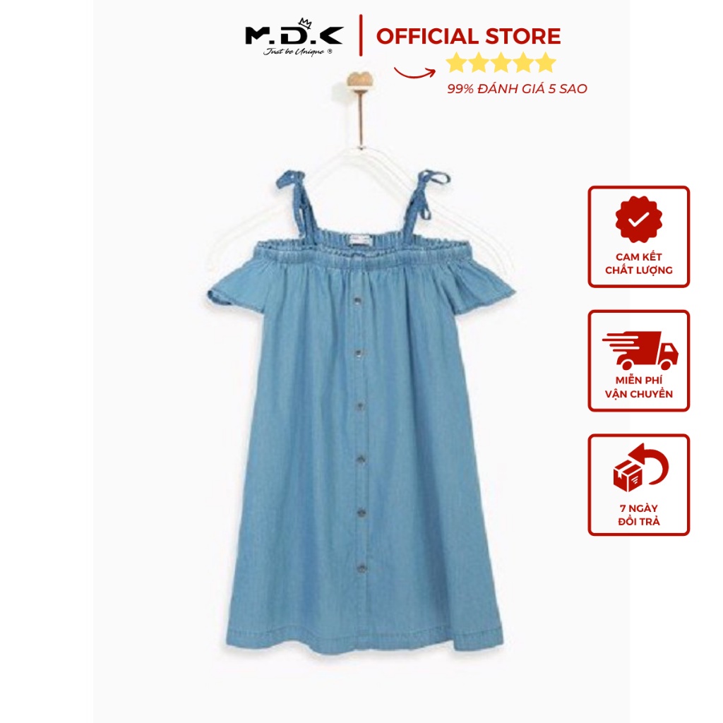 Đầm bé gái Denim Spaghetti Relaxed M.D.K - xinh xắn, dễ thương