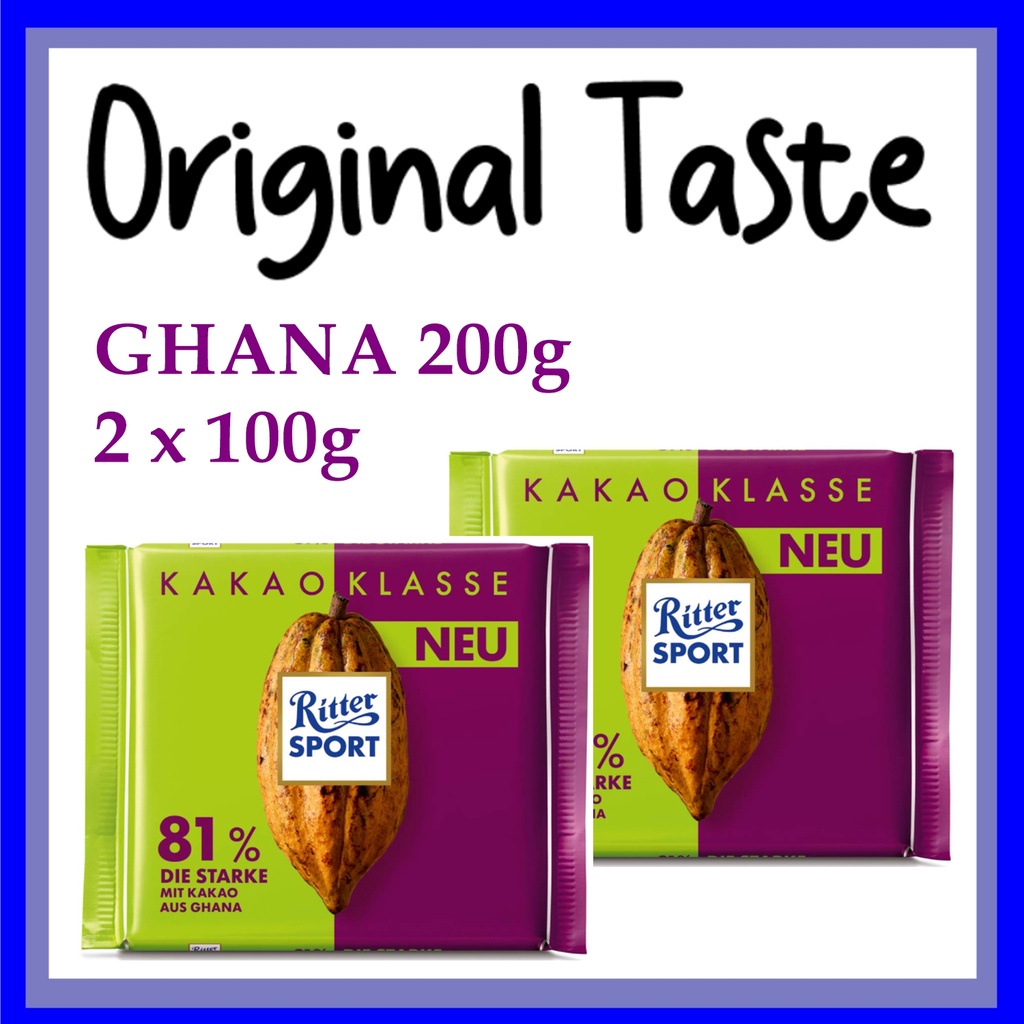 Combo 02 Socola RITTER GHANA 81% sản xuất tại Đức, cacao gốc nước Ghana [ rất ngon, có sẵn, giao được SHOPEE INSTANT ]