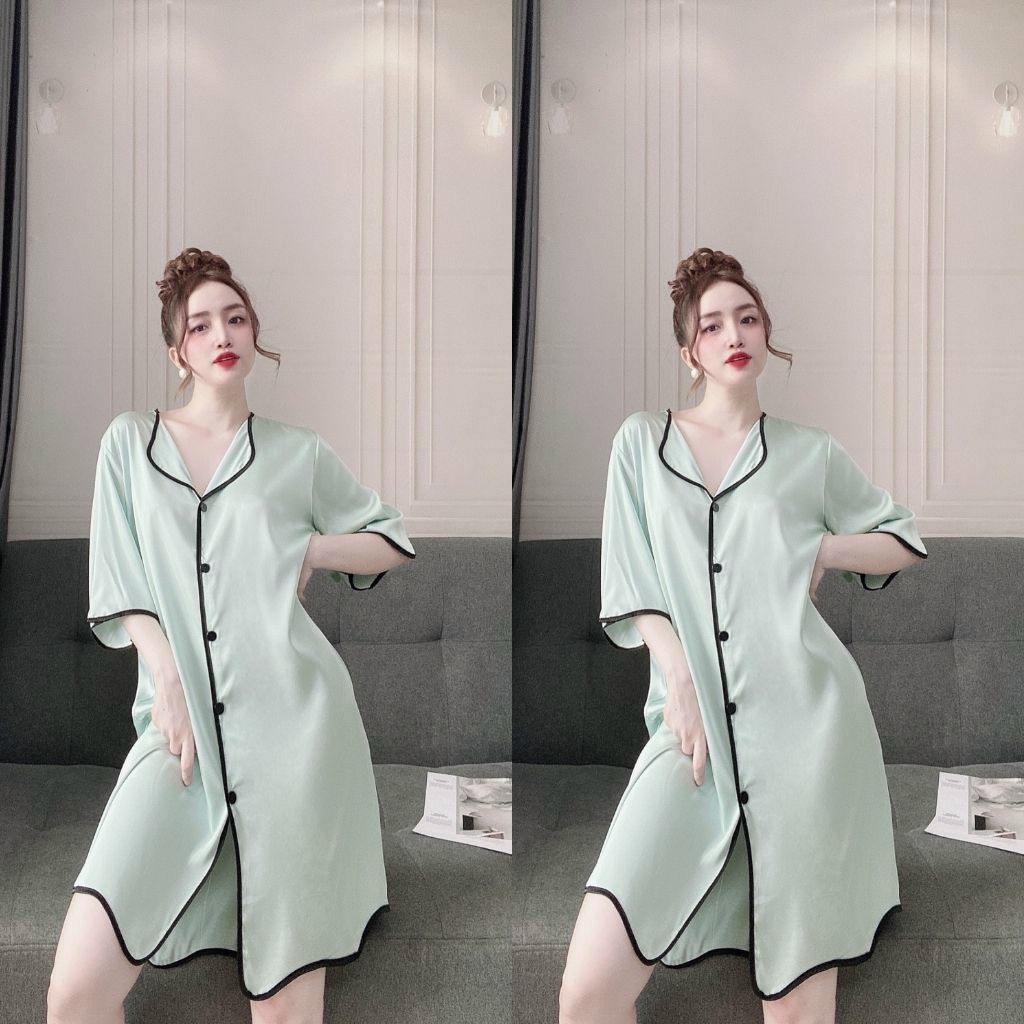 VẢI XỊN  Mặc Nhà Nữ, Bộ Ngủ Sexy Nữ Áo 2 Dây Phối Ren Quần Đùi Chất Lụa Mango Cao Cấp Họa Tiết Bò Sữa Siêu Sang SL