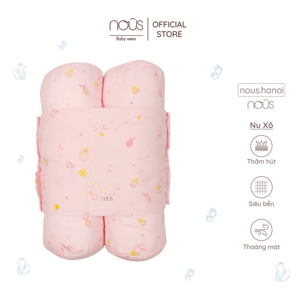 Gối Chặn Nous Cho Bé Sơ Sinh Ngủ Ngon Sâu Giấc - 2 Màu Xanh - Hồng