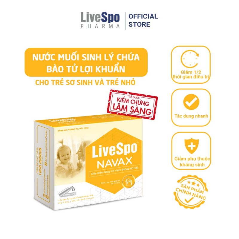 Nước muối rửa mũi bào tử lợi khuẩn LIVESPO NAVAX