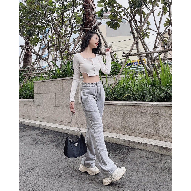 Quần Suông Phối Dây Kéo - QD3074