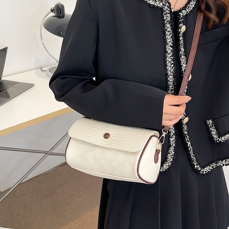 Túi Đeo Chéo Họa Tiết Da Cá Sấu Màu Sắc Đơn Giản Phong Cách Hàn Quốc Cho Nữ