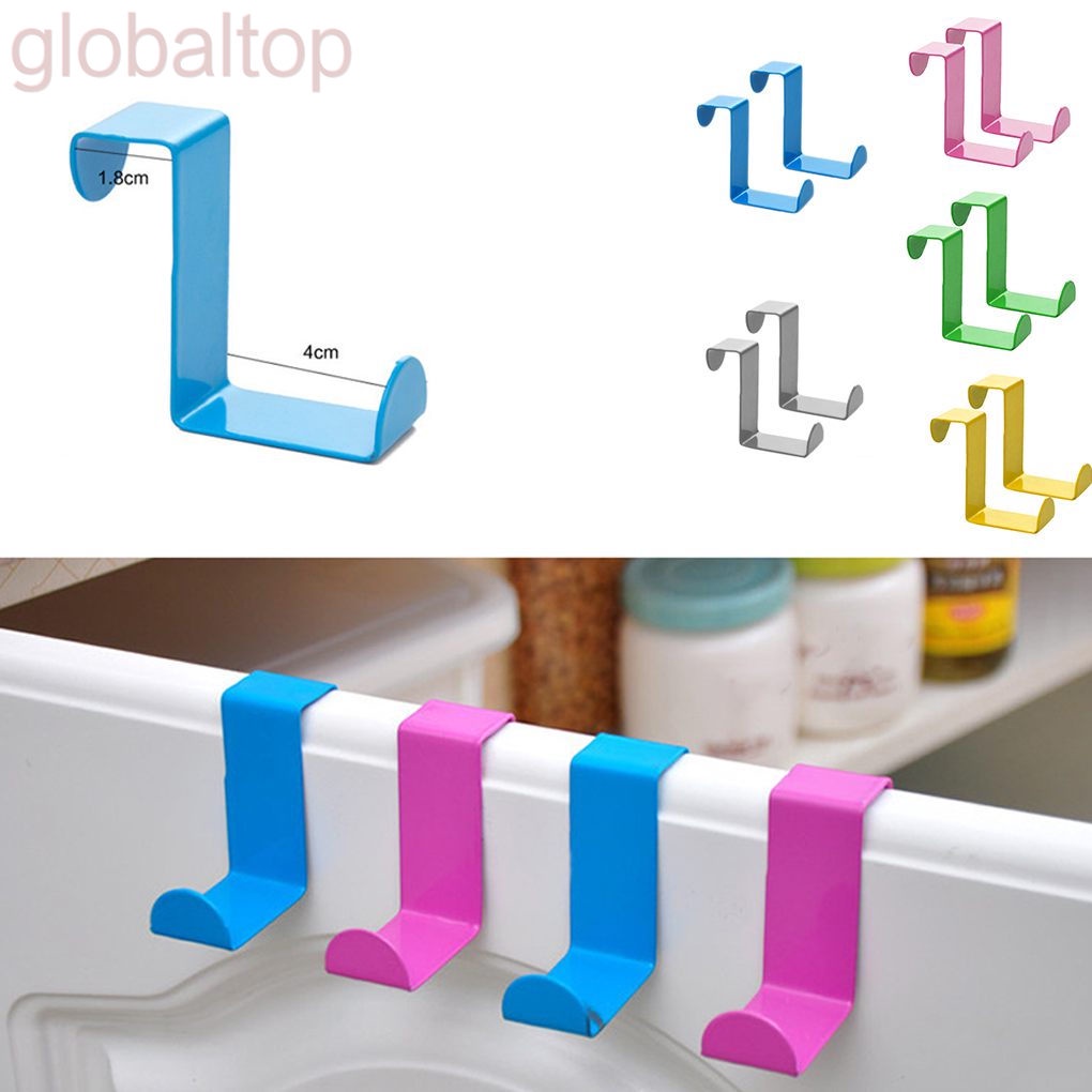 Set 2 móc treo đồ gắn cửa tủ làm từ thép không gỉ sử dụng tiện lợi cho nhà bếp / văn phòng