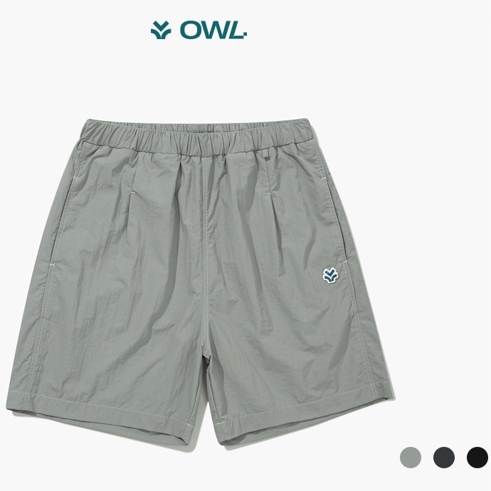 OWL BRAND® LOGO ACTIVE NYLON SHORT - Quần short nam thể thao/ Xám