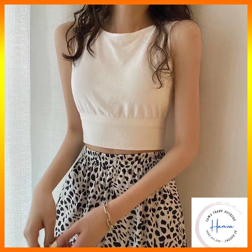 Áo Bra Trơn Thun Cotton 3 Lỗ Chất Co Giãn Tập Gym Thể Dục Thoải Mái Thấm Hút Mồ Hôi Hanva