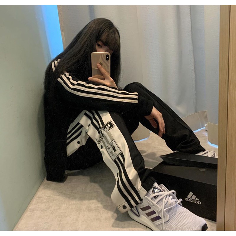 Quần baggy blackpink jennie rose Quần Jogger thể thao ba sọc