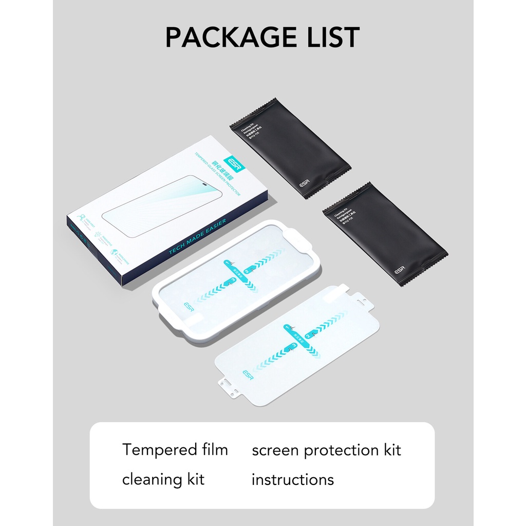 Miếng Dán Cường Lực ESR Armorite Ultra-Tough Siêu Cứng Chống Vân Tay Chống Bụi Dành Cho iPhone 13/ 13 Pro/ 13 Promax