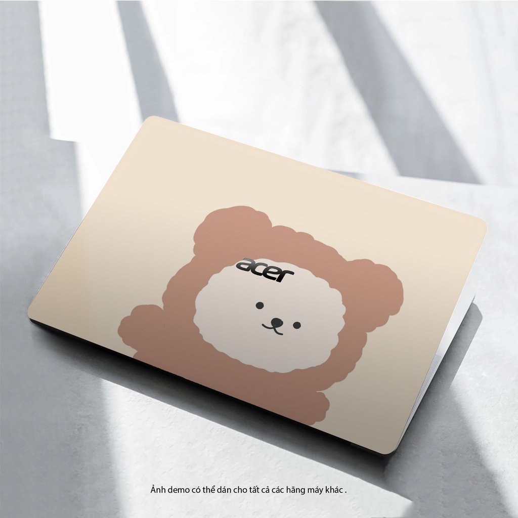 Skin Laptop Mẫu Gấu Bông Xinh - Decal Dán laptop Không Dính Keo - Chuẩn Theo Kích Thước Mọi Laptop