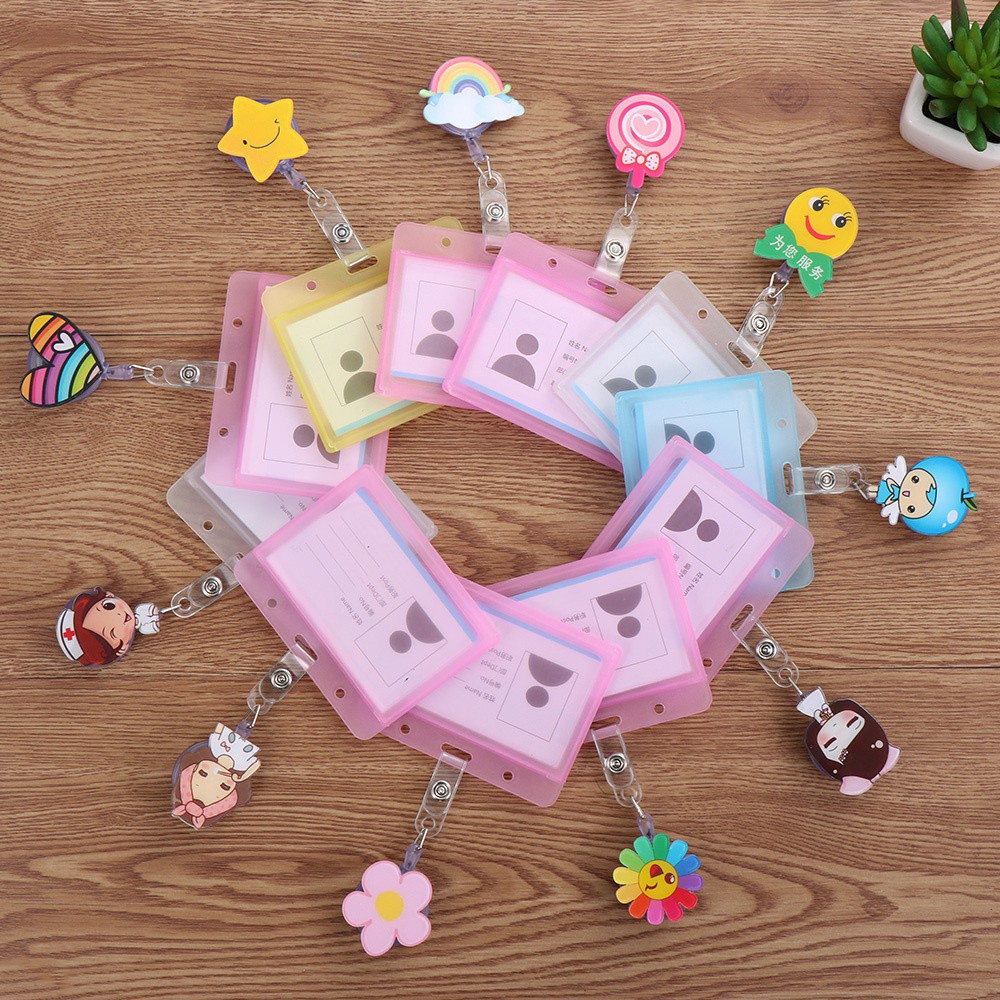 Kẹp Giữ Thẻ Id Bằng Nhôm Họa Tiết Hoạt Hình Dễ Thương Cho Bác Sĩ / Y Tá 81 Giá Đỡ