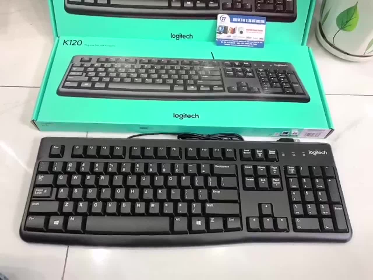 Combo Bộ Phím Chuột Logitech K120 + B100 có dây USB (Đen) - Chính hãng Digiworld Bảo hành 36 Tháng | BigBuy360 - bigbuy360.vn