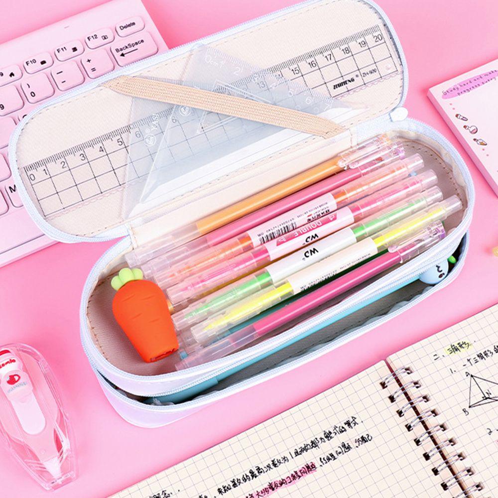 Túi Đựng Bút Chì / Ví Có Khóa Kéo Sức Chứa Lớn Phong Cách Cổ Điển Dễ Thương Tiện Dụng Mang Theo Du Lịch