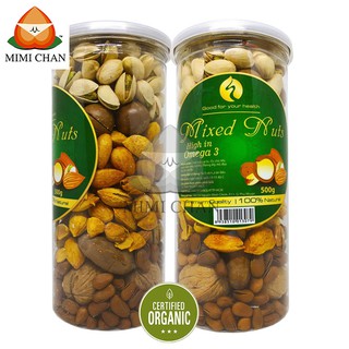 Mix 6 In 1 Hạt Dinh Dưỡng Hộp 500gr, Quả Óc Chó, Hạnh Nhân, Hạt Thông, Macca, Hạt Hồ Đào, Hạt Dẻ Cười, Mắc Ca