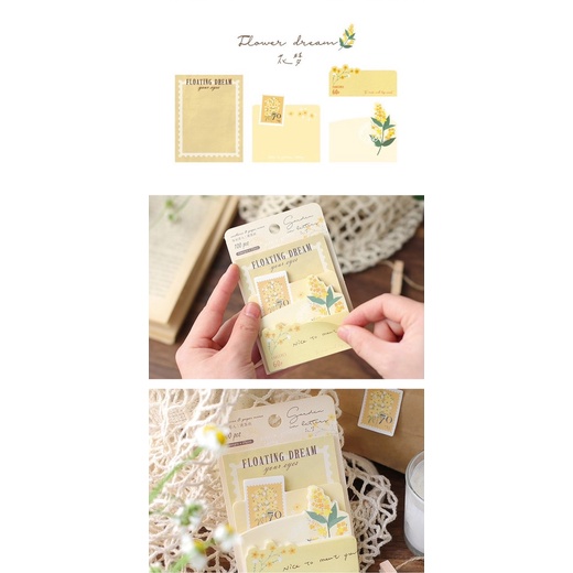 Giấy note ghi chú CARD  LOVER xếp tầng 100 tờ phiên bản flower