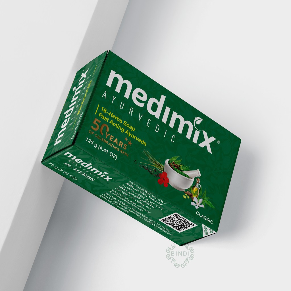 Set 5 xà phòng Medimix 18 loại thảo dược Ayurveda Tác Động Nhanh 125g/bánh