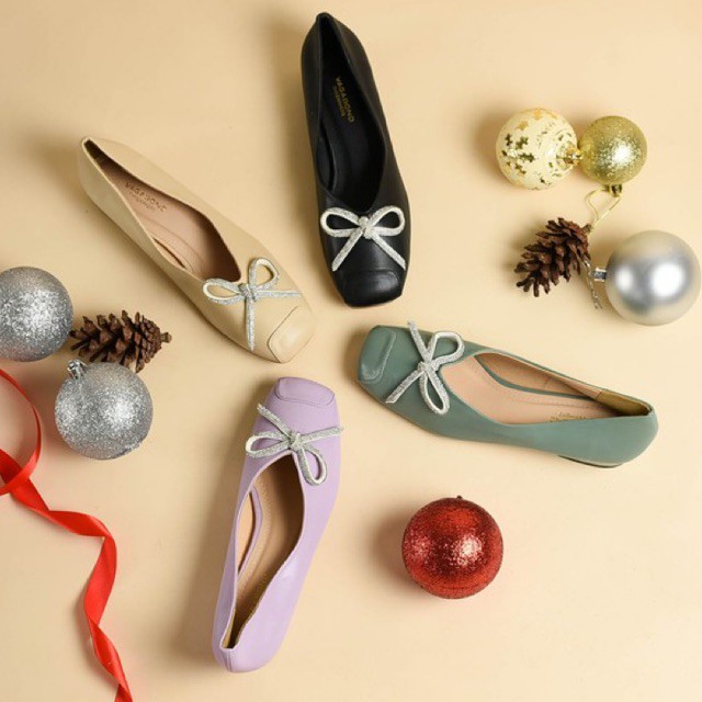 GIÀY BÚP BÊ VGB NƠ CƯỜM MŨI VUÔNG DA MỀM ÊM CHÂN HÀNG VNXK