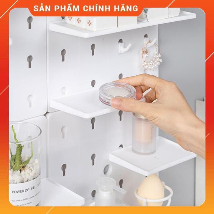 Giá dán tường để đồ, tấm nhựa có lỗ để trang trí, kệ để trang trí kệ để gổ treo tường