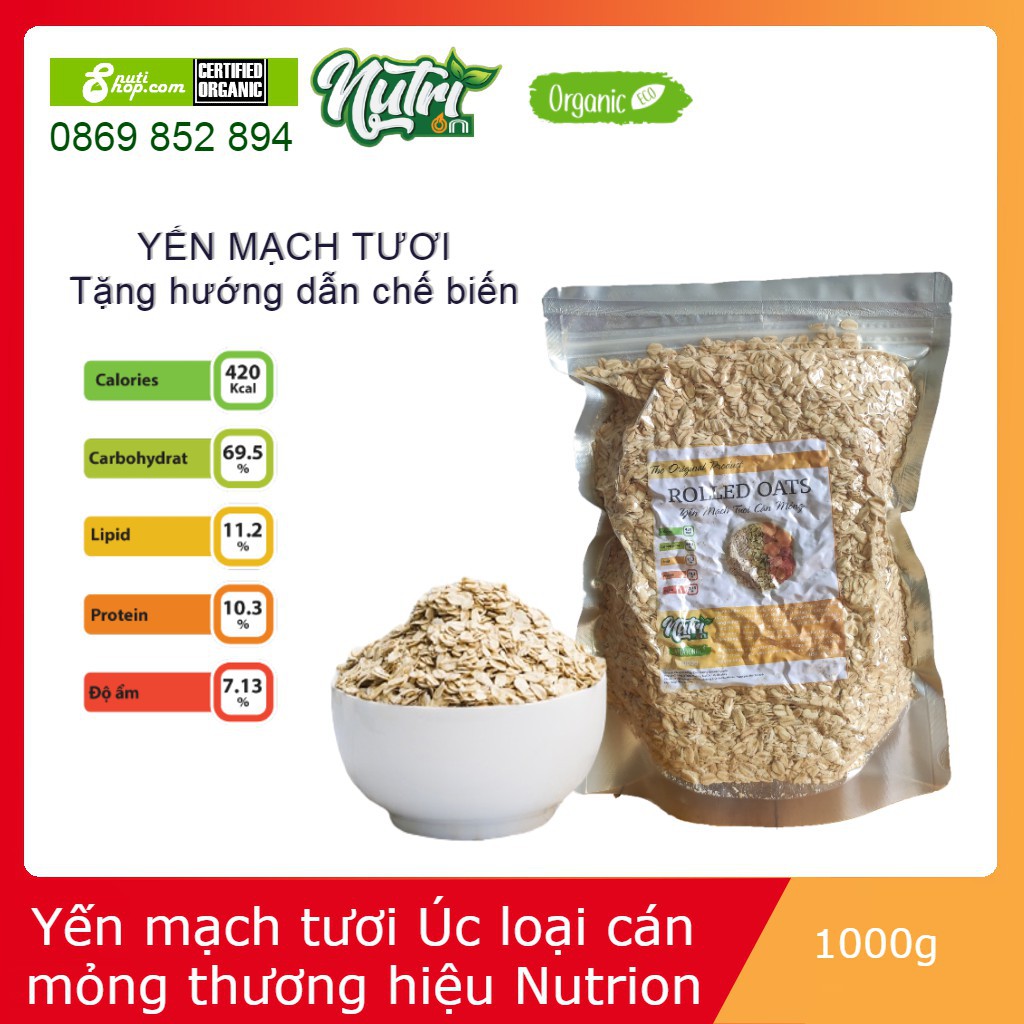 Yến Mach Tươi Nguyên Chất Nhập khẩu Úc Thương Hiệu Nutrion 1kg Cán Dẹt