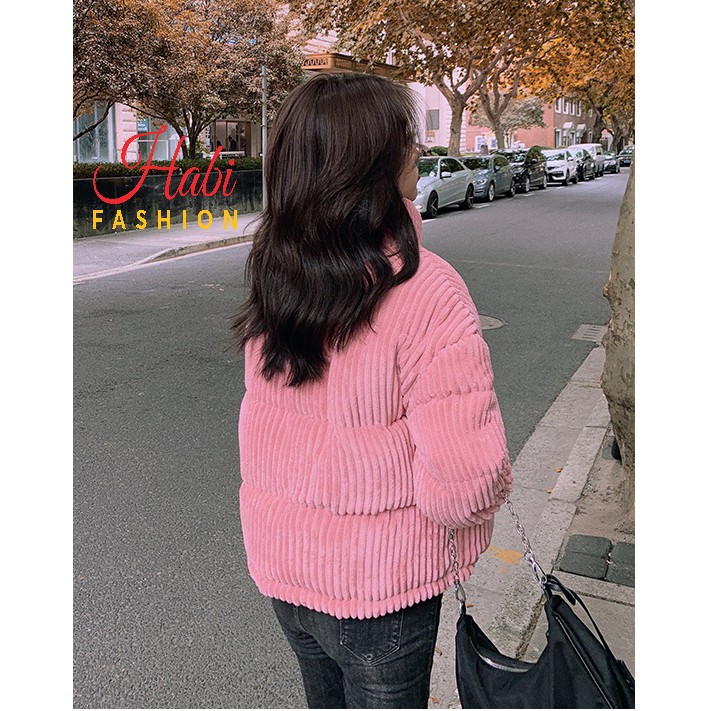 Áo khoác phao nữ, Áo phao nhung gân dáng ngắn hàng Quảng Châu (Habi Shop) | BigBuy360 - bigbuy360.vn