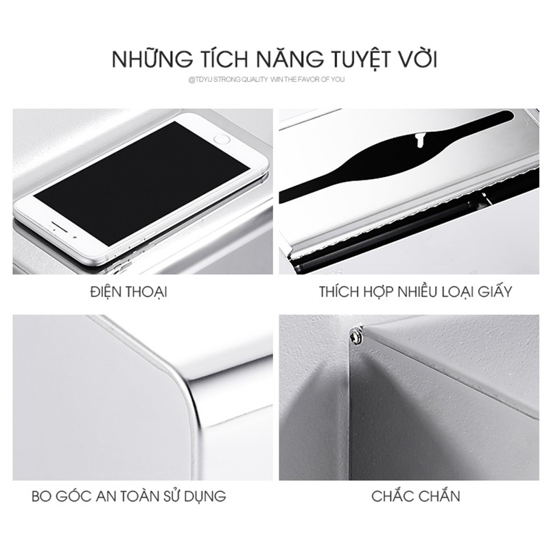 Hộp đựng giấy vệ sinh inox 304 cuộn nhỏ gắn tường, chống nước 9246