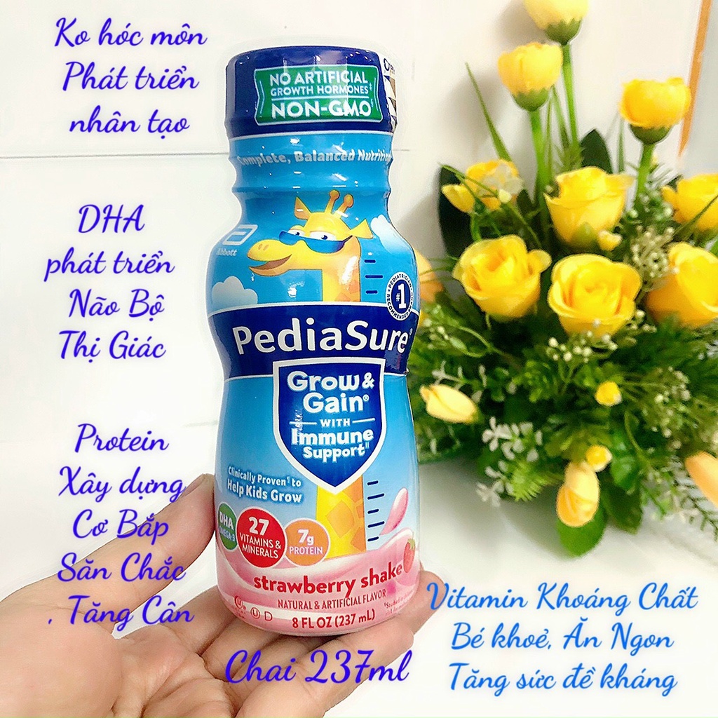 ❤️ [Quận 3] Sữa nước Pediasure Vani, Dâu, Socola, Fiber Chất Xơ DHA Mỹ 237ml