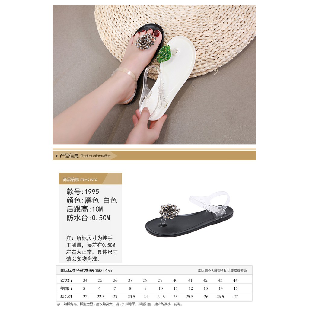 Xăng đan Đế Bằng Đính Hoa Ngọc Trai Phong Cách Bohemian Size 35-40 Thời Trang Cho Nữ