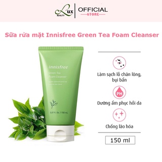 Sữa Rửa Mặt Trà Xanh INNISFREE GREEN TEA CLEANSING FOAM 🌿 Sạch Da  🌿 Hết Nhờn