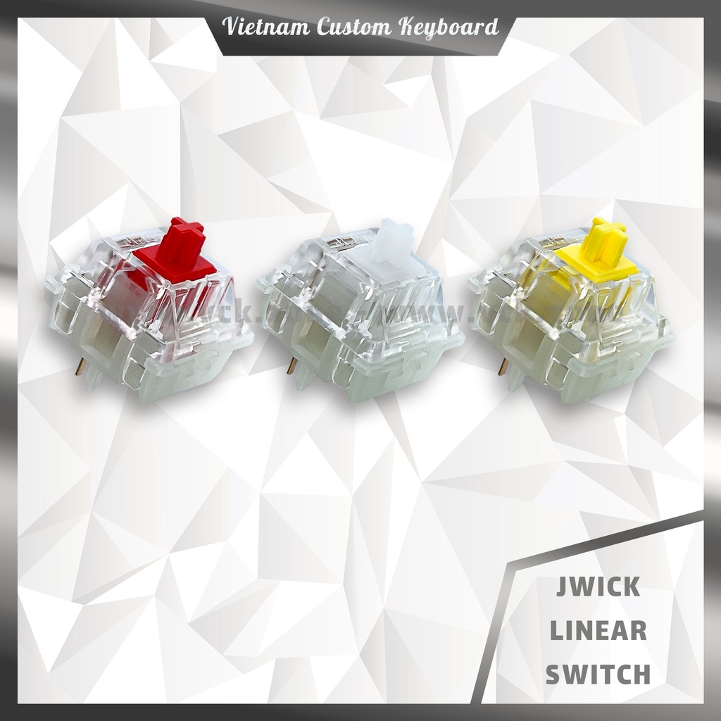 Jwick Linear Switch Lubed 105-205 | Lựa Chọn Thay Thế Gateron &amp; Akko CS | Red / Yellow / Clear | VCK