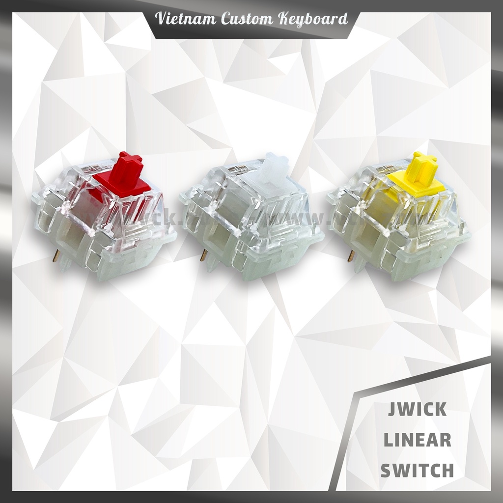 Jwick Linear Switch Lubed 105-205 | Lựa Chọn Thay Thế Gateron & Akko CS | Red / Yellow / Clear | VCK