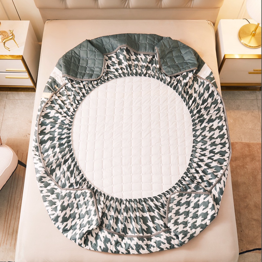 Ga giường và vỏ gối bọc đệm cotton đũi trần, thảm bọc đệm trần bông thoáng mát thấm hút mồ hôi tốt, bảo vệ đệm