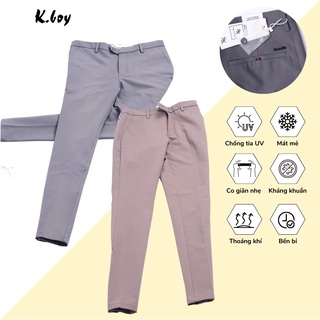 Quần Tây Nam Trơn Cotton Công Sở Cao Cấp Ống Suông Dáng Ôm Vải Co Giãn Tốt (9062)CTJ-216