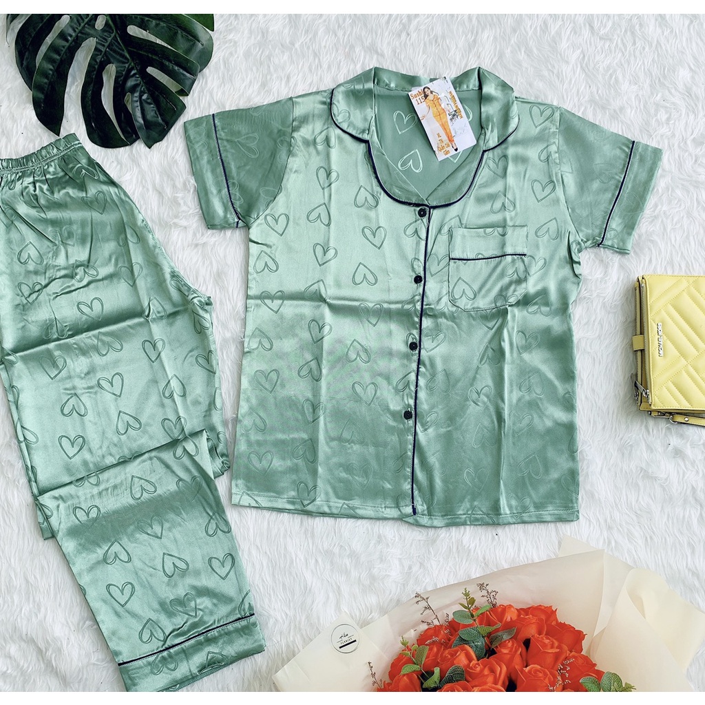 [ SALE SỐC ] Bộ Đồ Pijama Tay Ngắn Quần Dài Lụa Gấm - Thoải Mái Nhẹ Nhàng | BigBuy360 - bigbuy360.vn