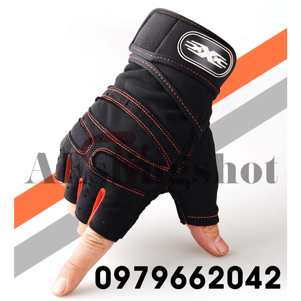 Găng tay thể thao tập Gym nam nữ cao cấp, Bao Tay Thể Thao, Phượt Chuyên Nghiệp có quấn cổ tay trợ lực