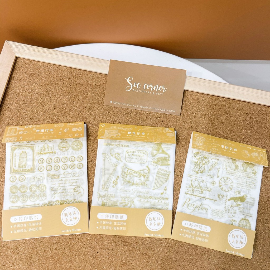 Sticker ánh kim in mực tự cắt dán