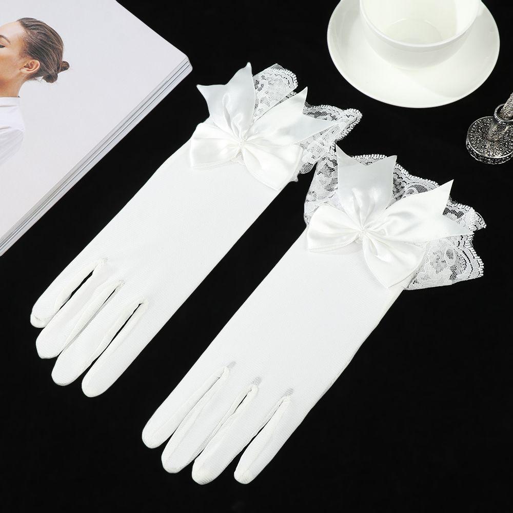 Găng Tay Lái Xe Chống Nắng Phối Ren Màu Trắng MIHAN1